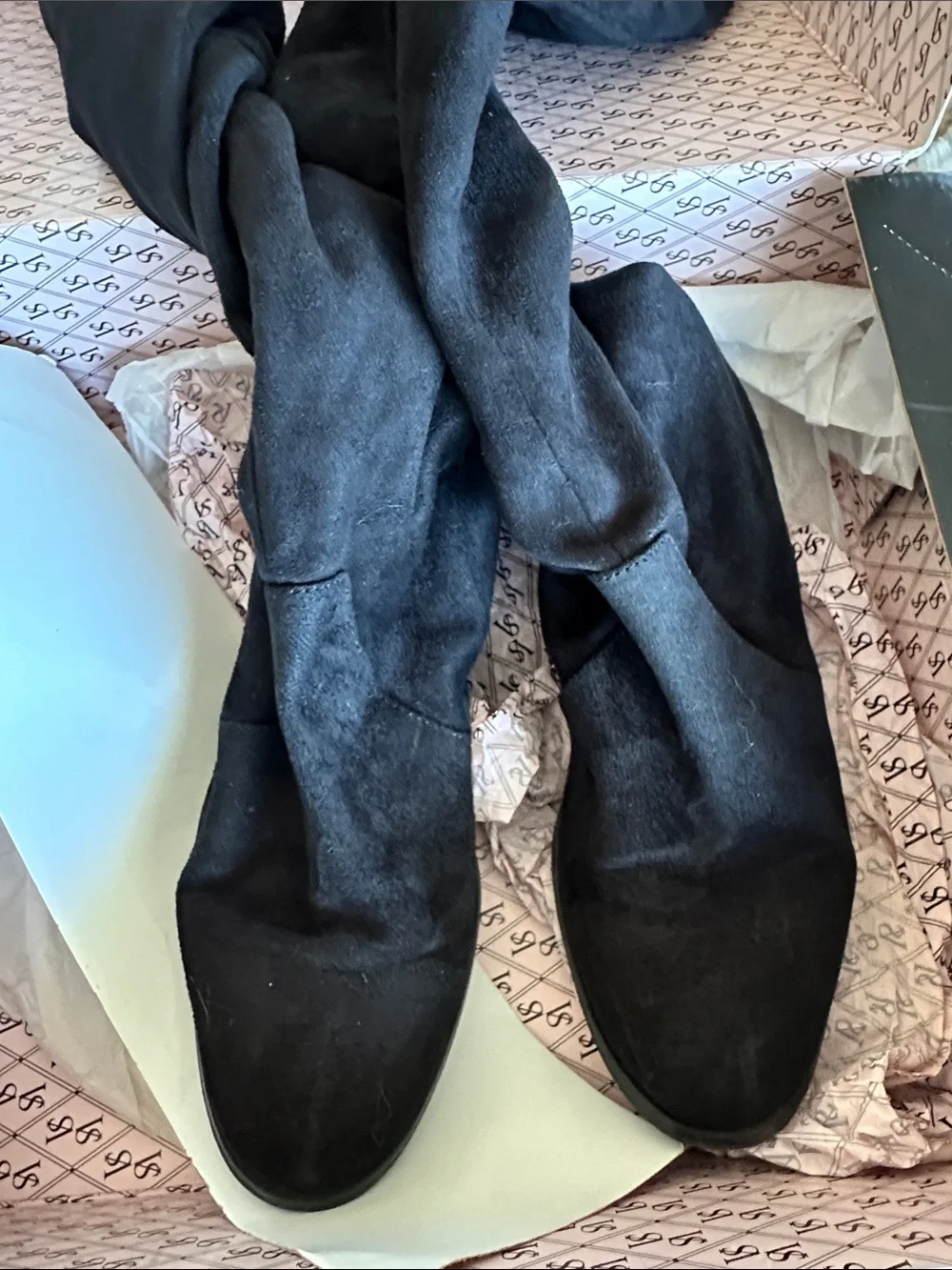 Victoria's Secret Black Over-the-Knee Stretch Boots